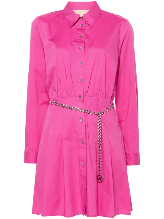 Belted Mini Shirt Dress