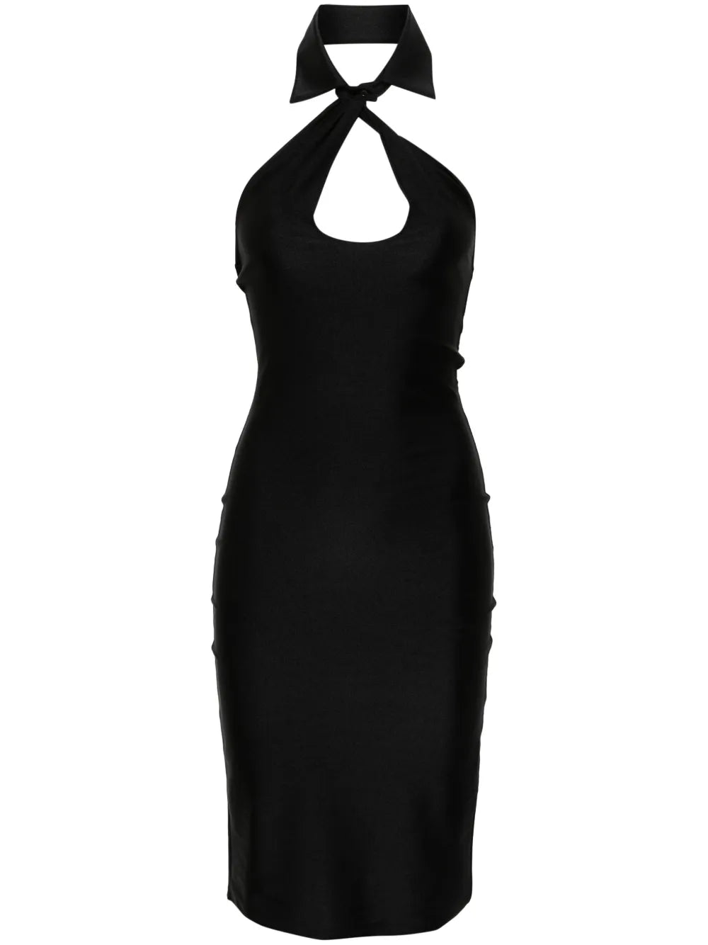 Halterneck Satin Midi Dress