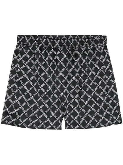 Empire Logo-Print Satin Shorts