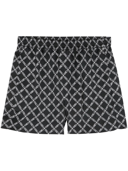 Empire Logo-Print Satin Shorts