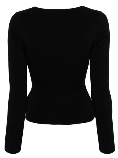 Rhinestoned Sweetheart-Neck Top
