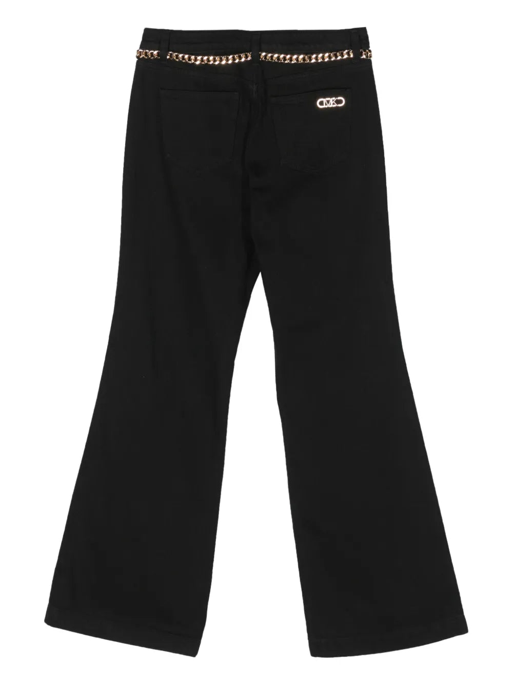Chain-Belt Flared Cotton Jeans