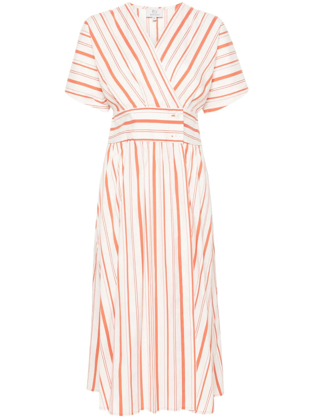 Striped Wrap Midi Dress