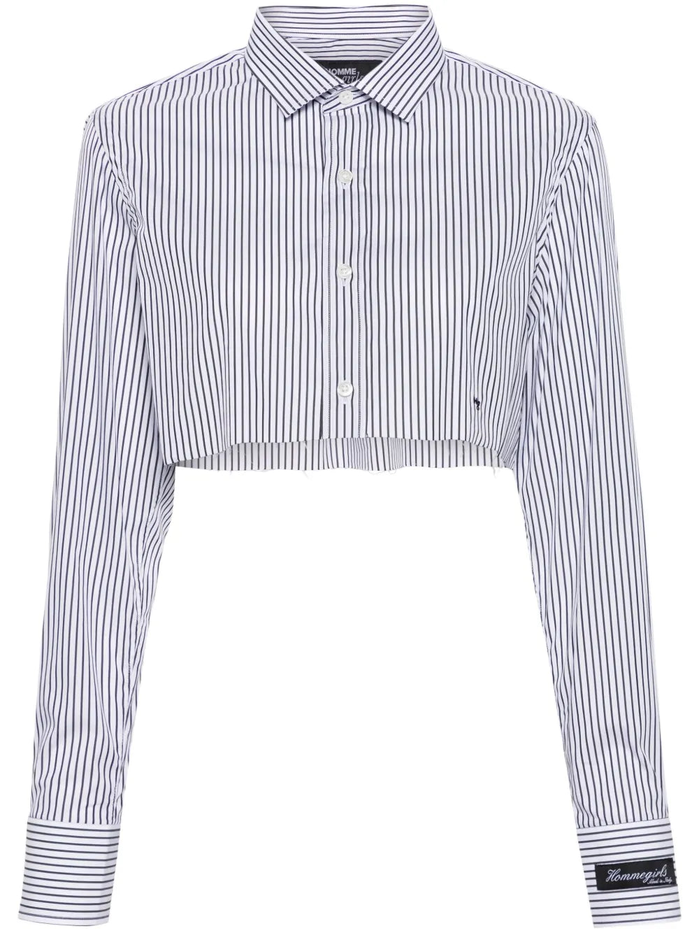 Embroidered-Logo Striped Shirt