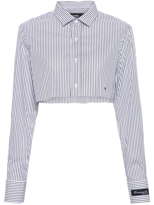Embroidered-Logo Striped Shirt