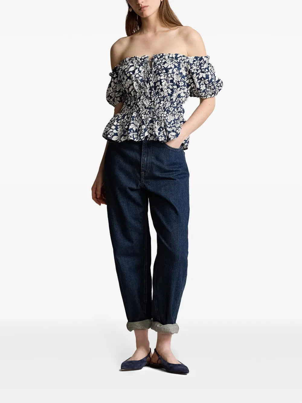 Prt 60/1 Cottn Ppln-Ss Aspn Tp-Short Sleeve-Blouse