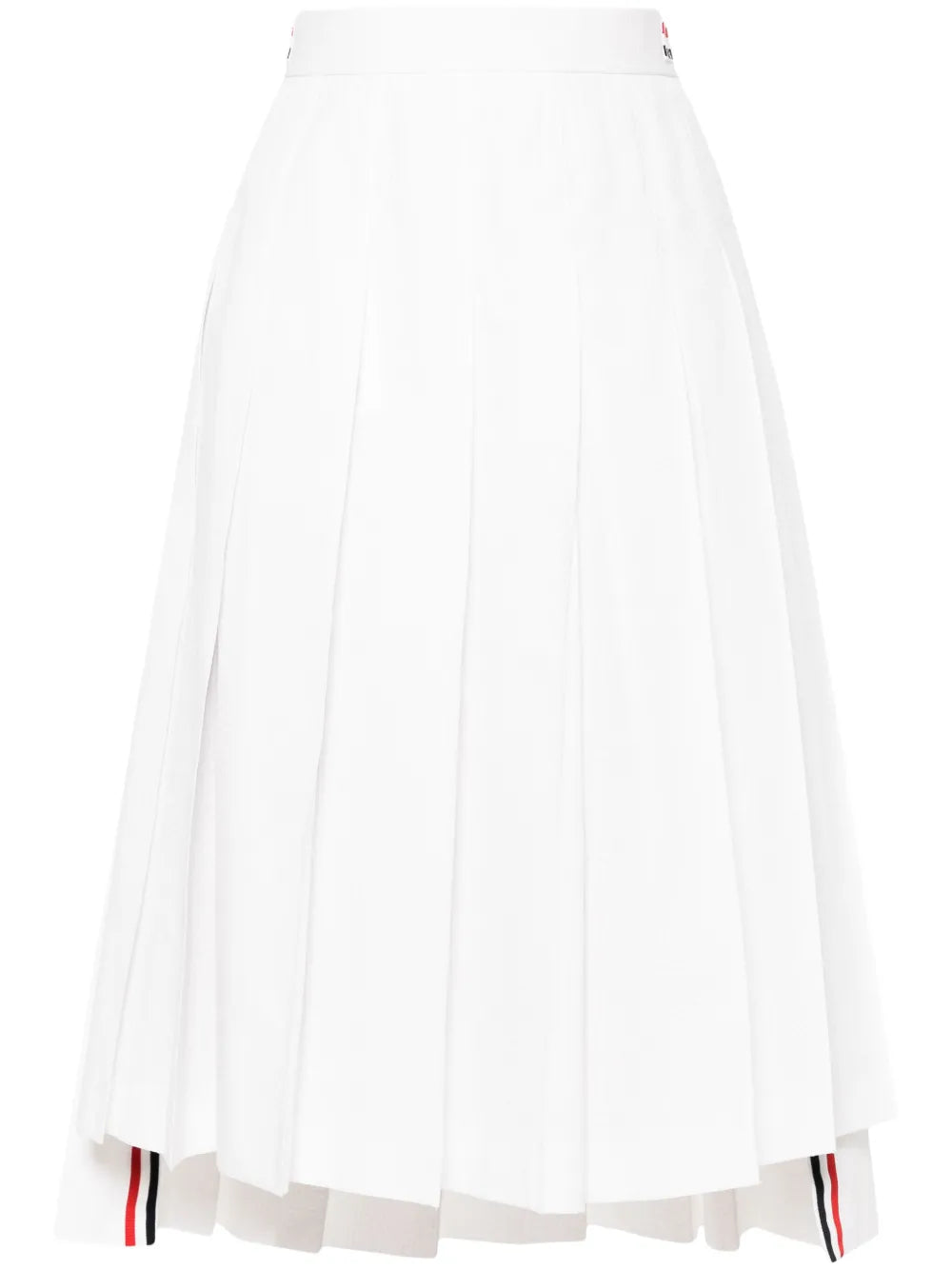 Pleated Cotton Midi Skirt