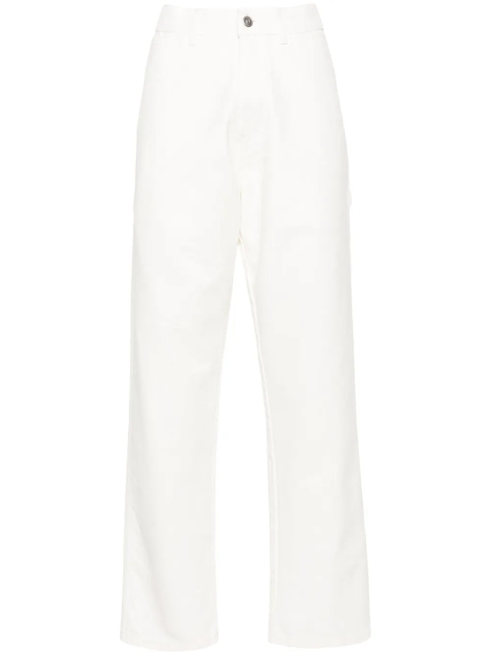 Straight-Leg Canvas Cotton Trousers