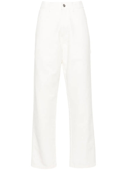 Straight-Leg Canvas Cotton Trousers