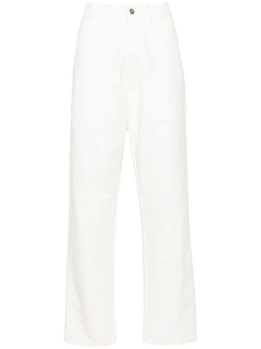 Straight-Leg Canvas Cotton Trousers