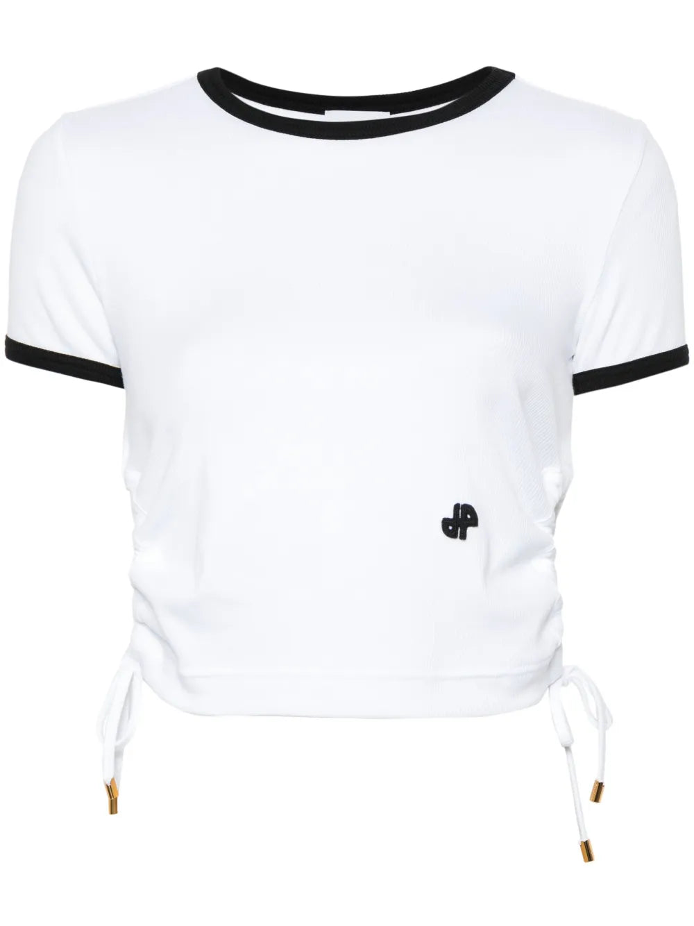 Ribbed-Knit Cut-Out T-Shirt