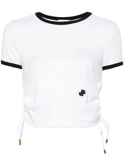 Ribbed-Knit Cut-Out T-Shirt