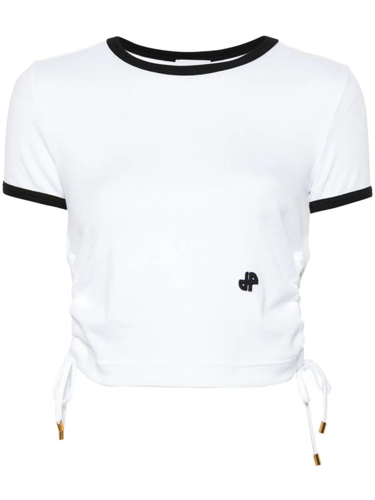 Ribbed-Knit Cut-Out T-Shirt