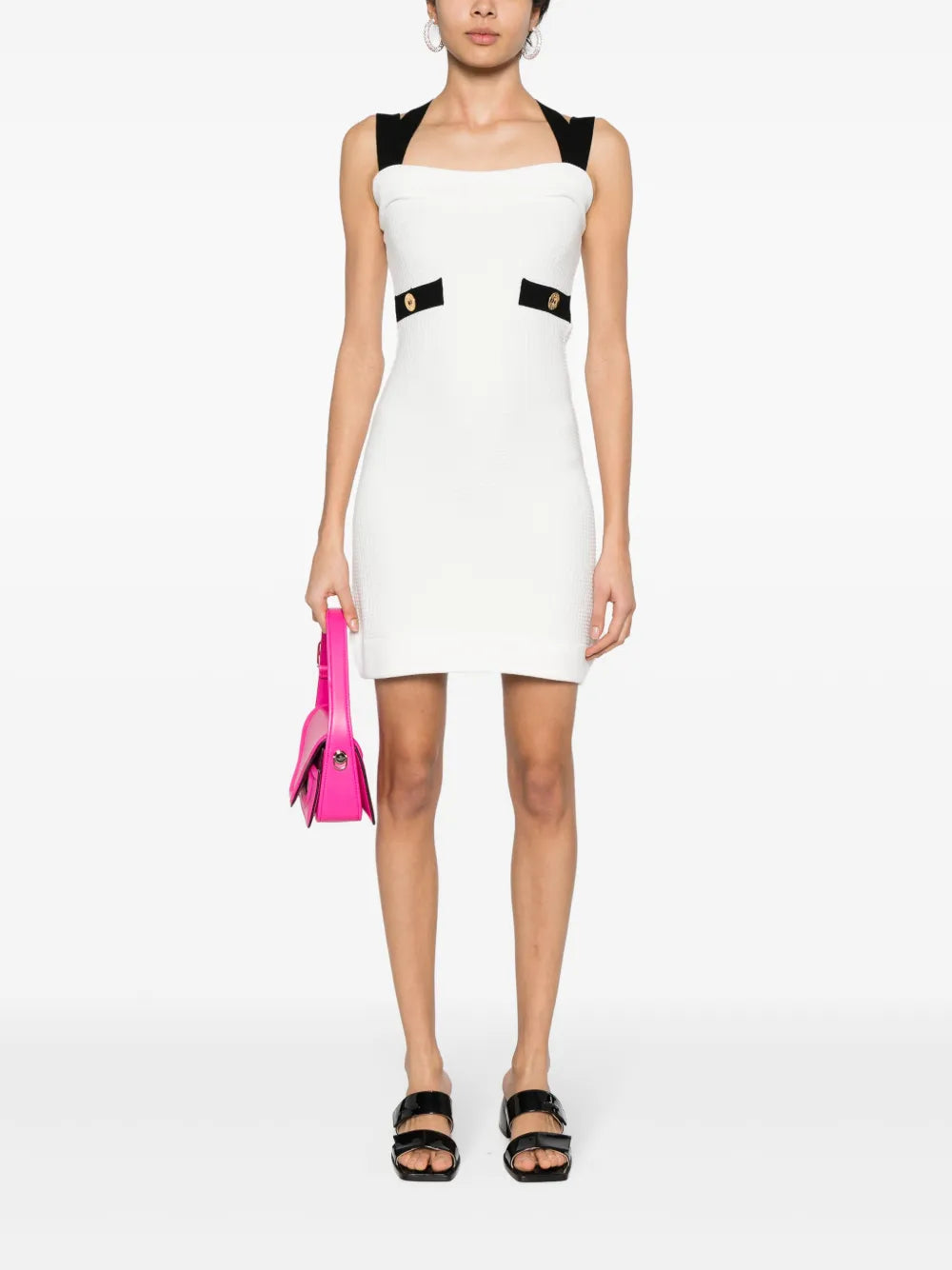 3D-Knit Double-Strap Minidress