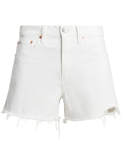 Raw-Cut Denim Shorts