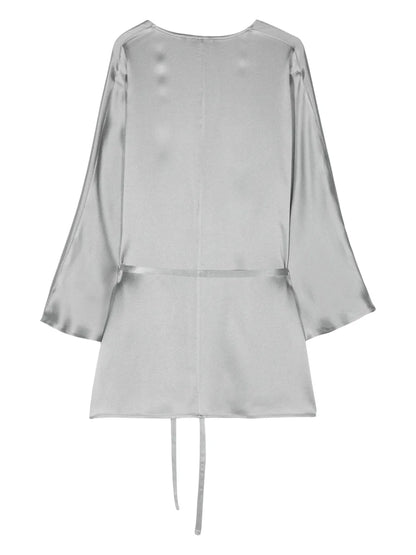 Tied-Waist Charmeuse Jacket