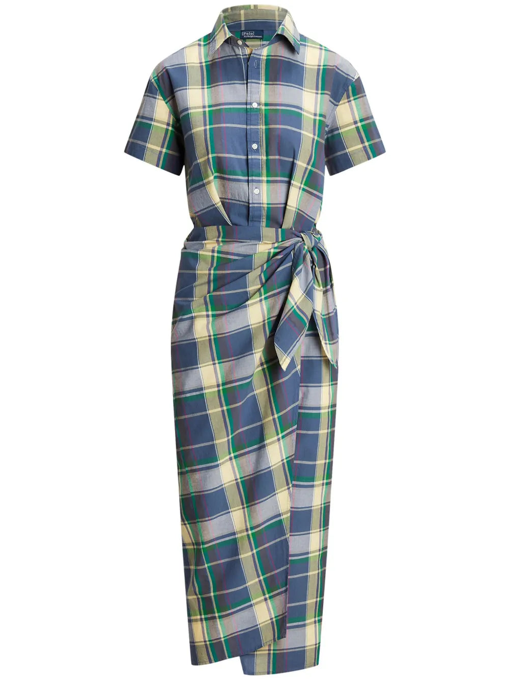 Check-Print Cotton Shirtdress