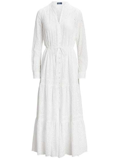 Eyelet Cotton Maxi Dress