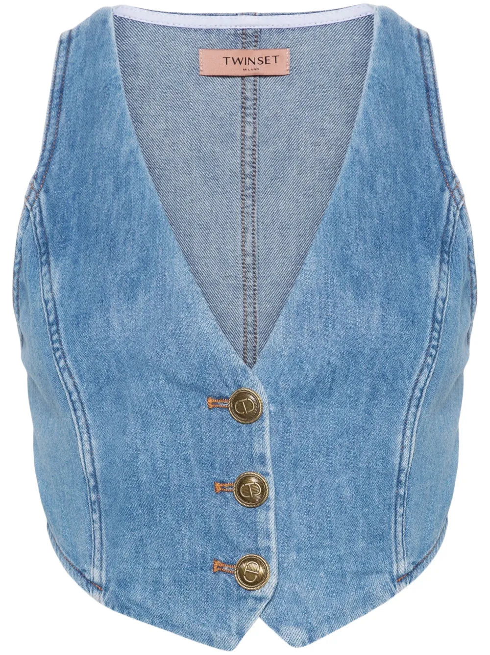 Button-Up Denim Waistcoat