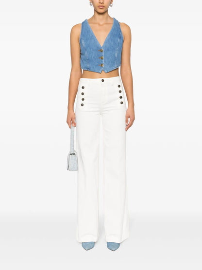 Button-Up Denim Waistcoat