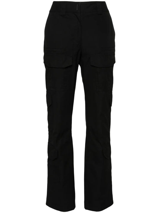 Fine-Check-Pattern Cargo Trousers