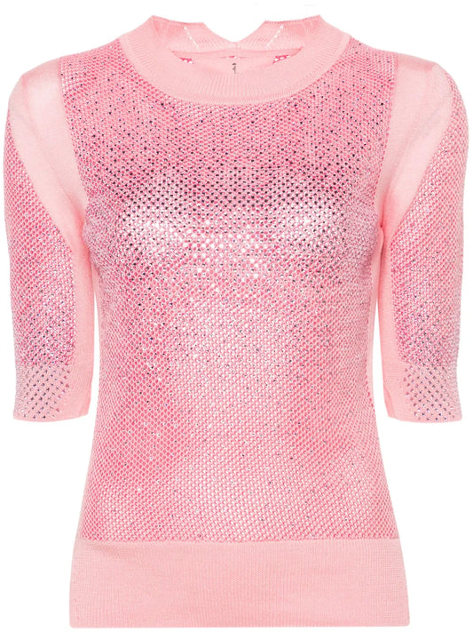 Crystal-Embellished Cotton Top