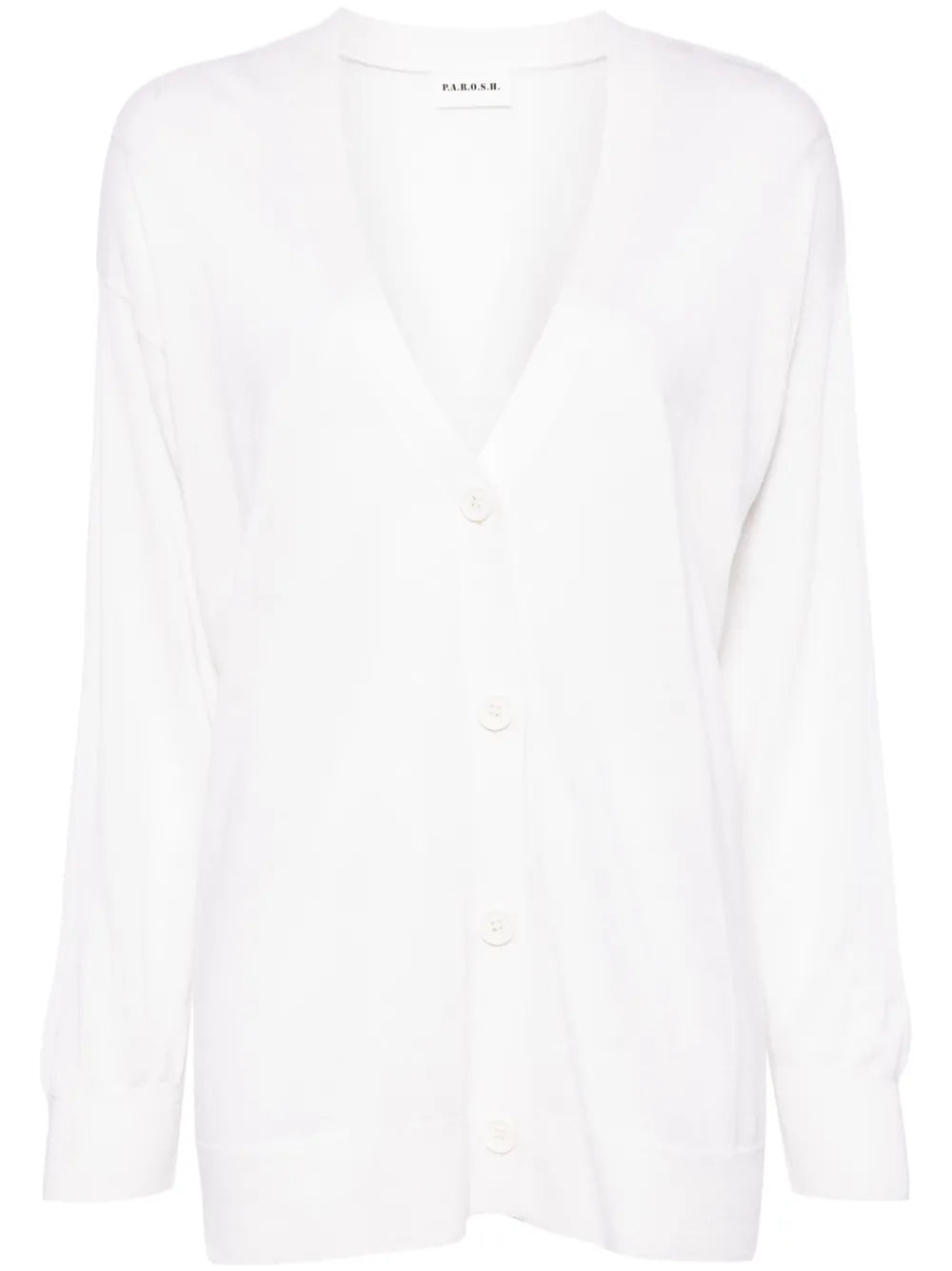 V-Neck Rib-Trim Cardigan
