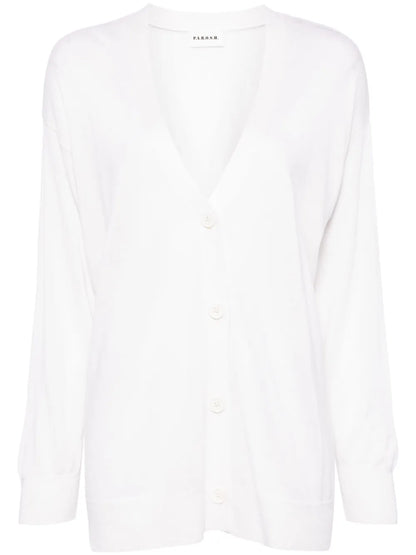 V-Neck Rib-Trim Cardigan