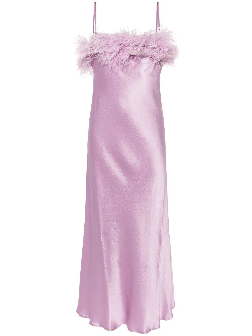 Ligorio Feather-Trim Midi Dress