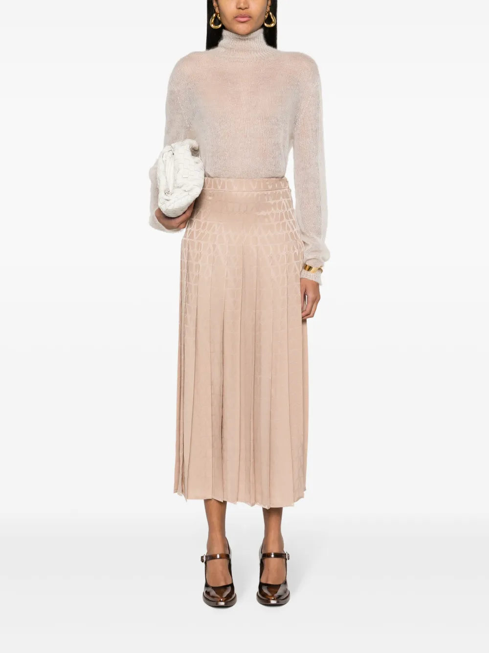 Pleated Silk Skirt