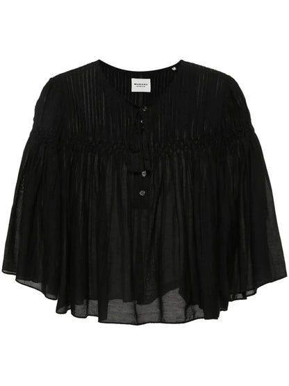 Axeliana Pintuck-Detail Blouse