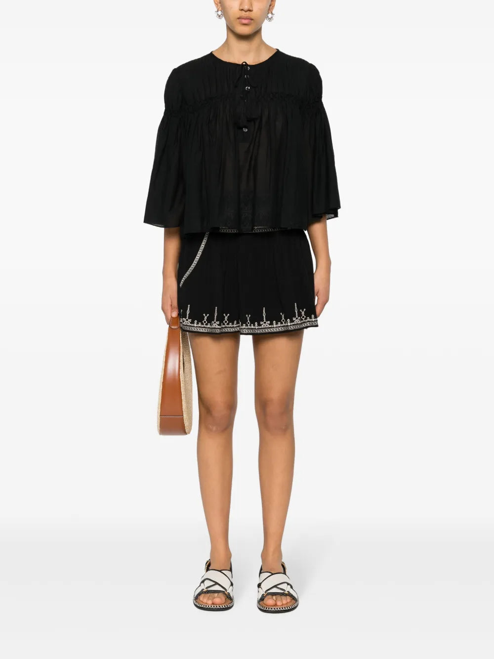 Axeliana Pintuck-Detail Blouse