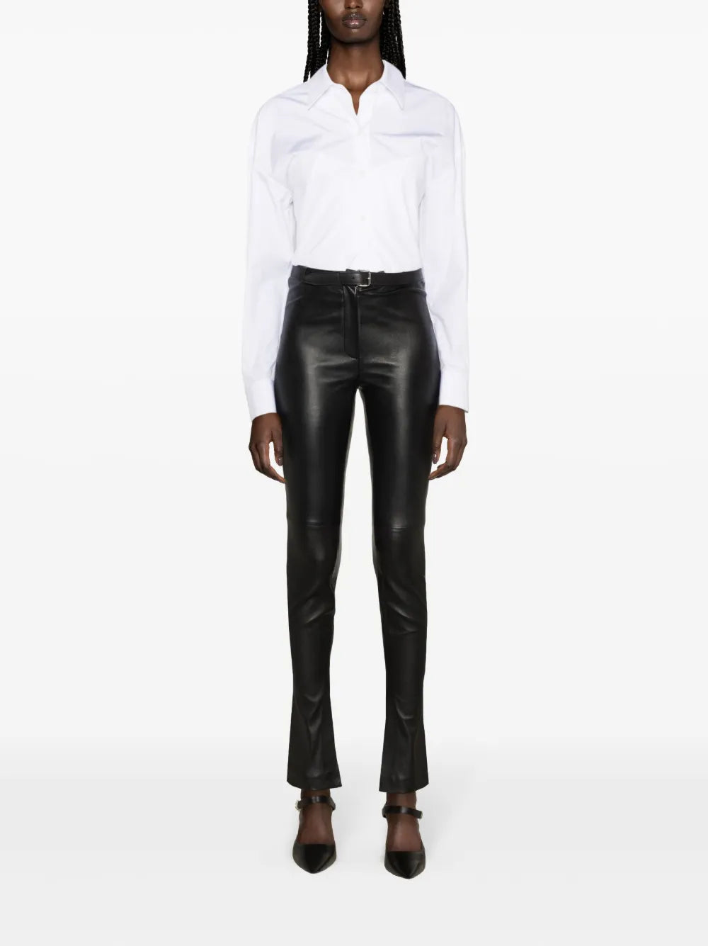 Belted Leather Leggings