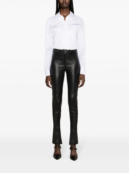 Belted Leather Leggings