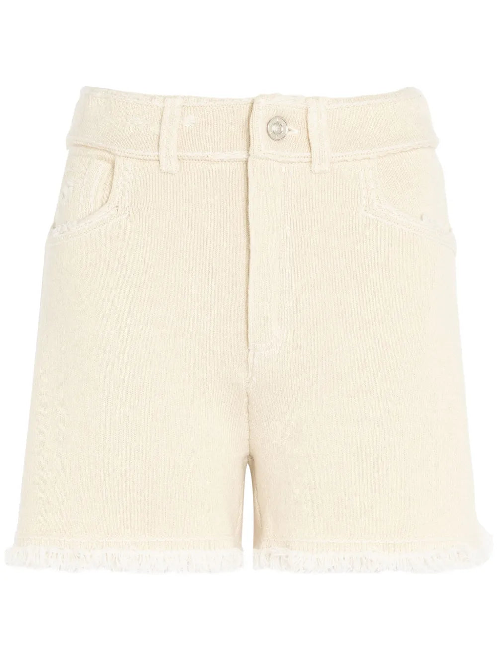 Fine-Knit Fringe-Detail Shorts