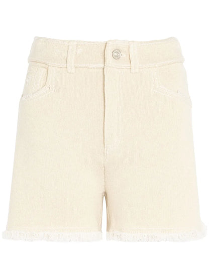 Fine-Knit Fringe-Detail Shorts