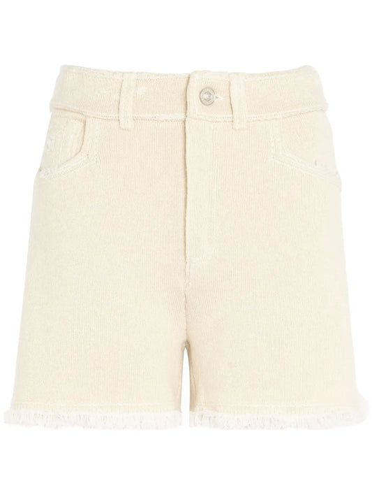 Fine-Knit Fringe-Detail Shorts
