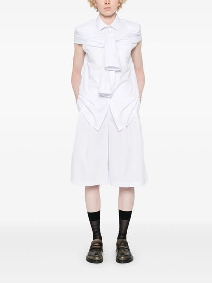High-Waist Poplin Tailored Shorts