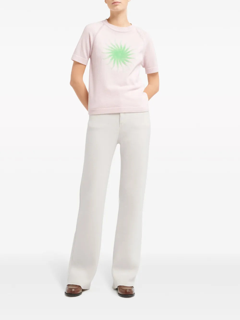 Intarsia-Knit Cashmere Knitted Top