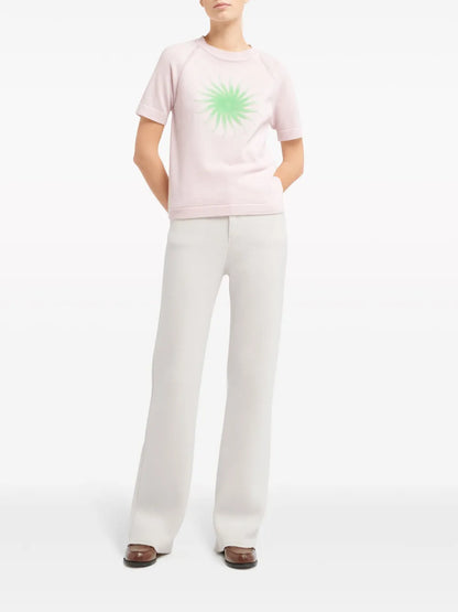 Intarsia-Knit Cashmere Knitted Top