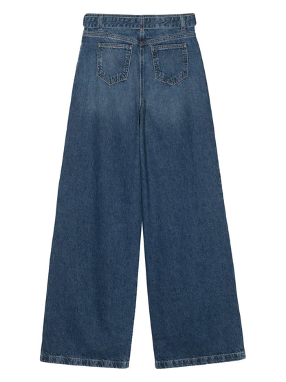 Belted Wide-Leg Jeans