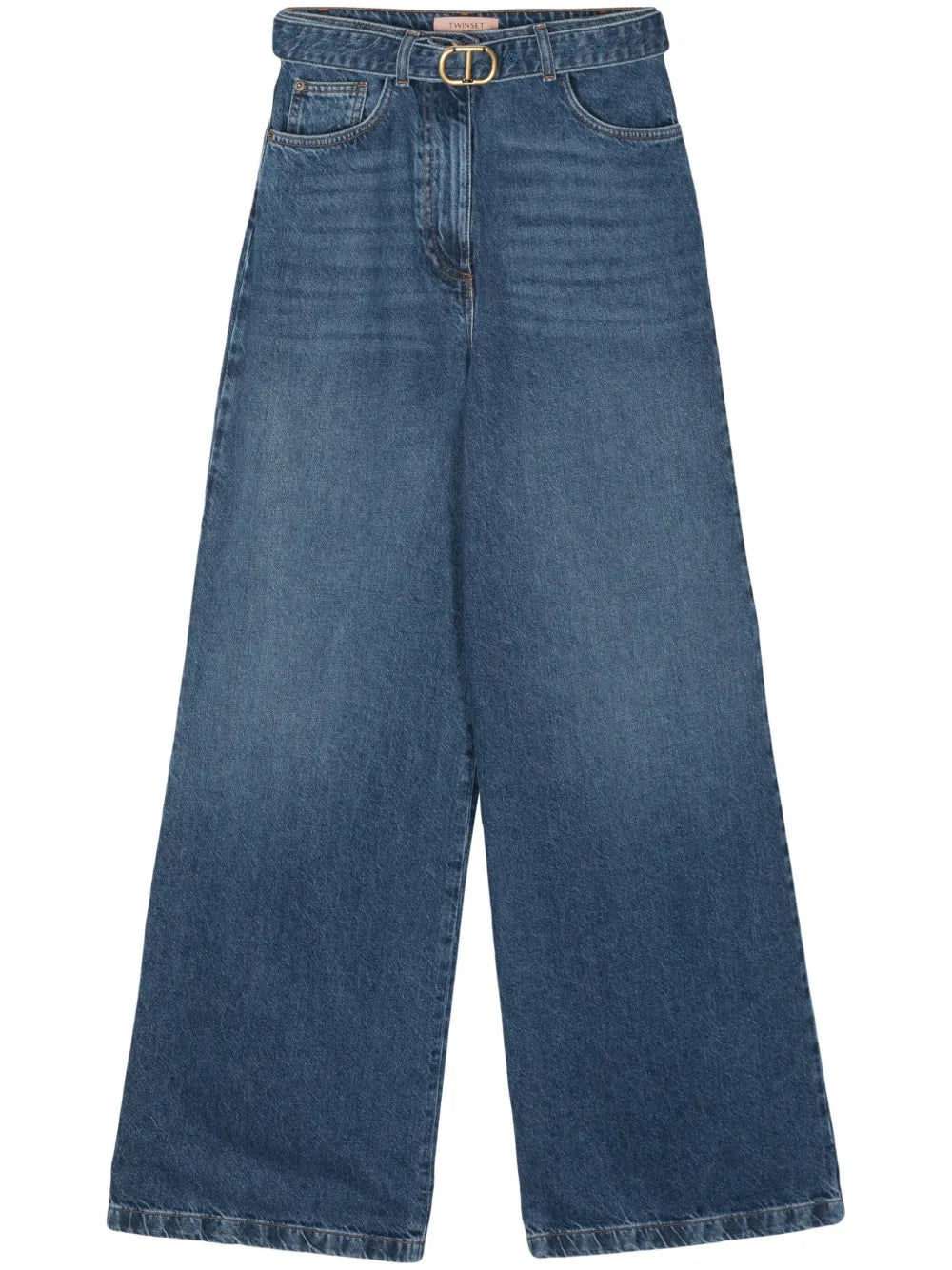 Belted Wide-Leg Jeans