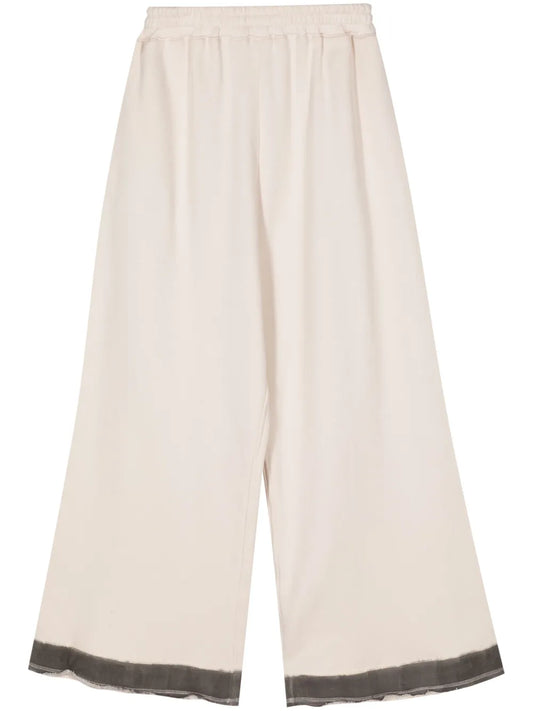 Wide-Leg Cotton Track Pants