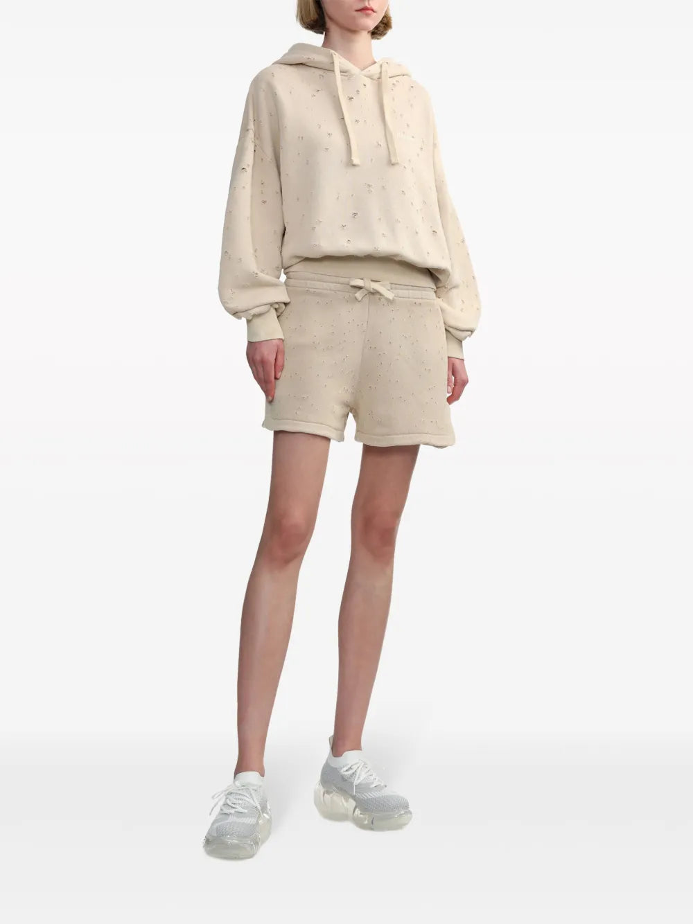 Distressed Cotton Hoodie