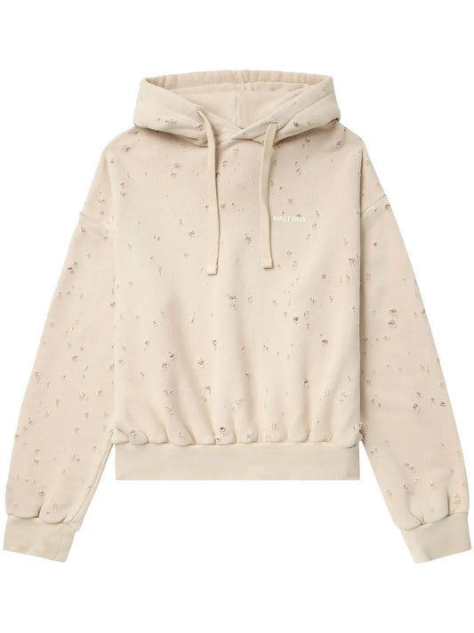 Distressed Cotton Hoodie