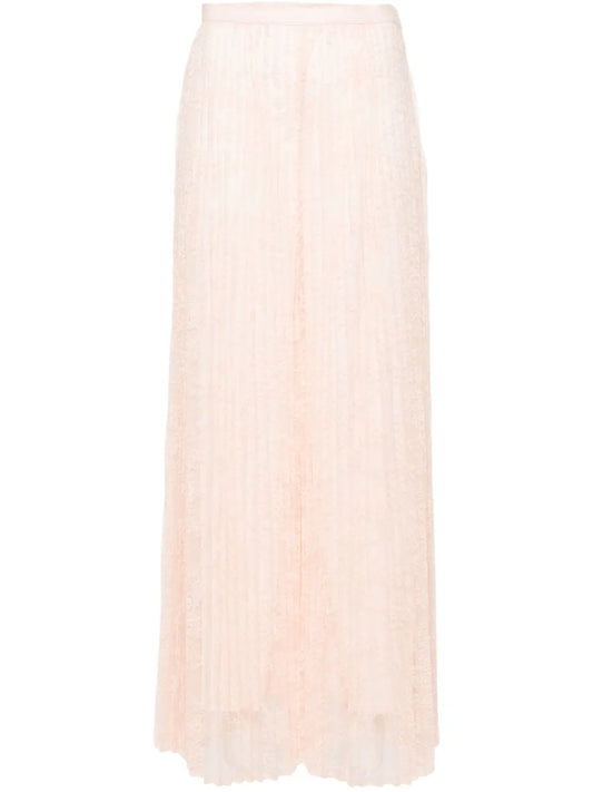 Pleated Lace Palazzo Pants