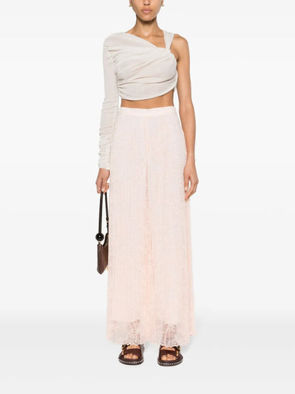 Pleated Lace Palazzo Pants