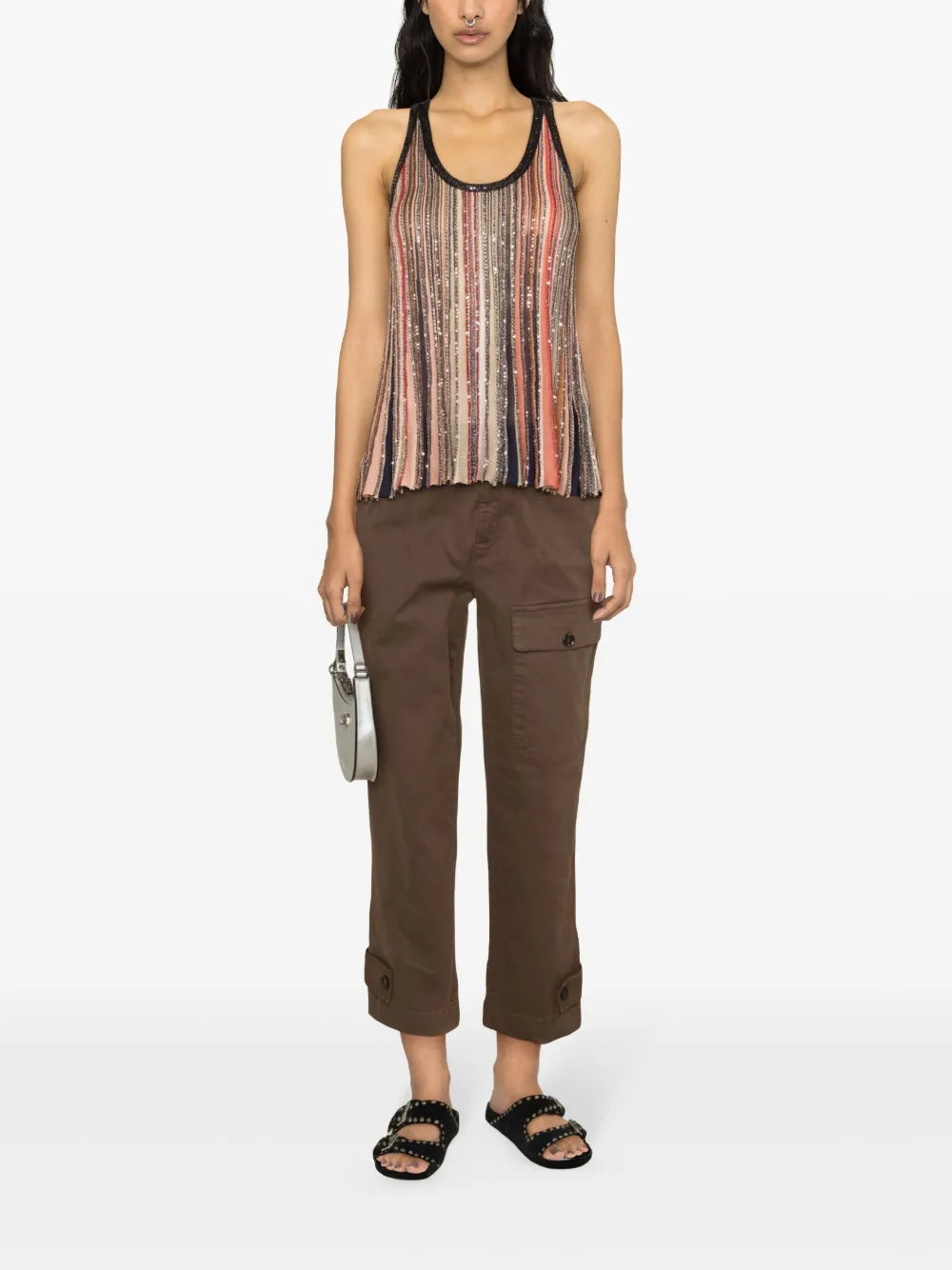 Tapered-Leg Gabardine Trousers