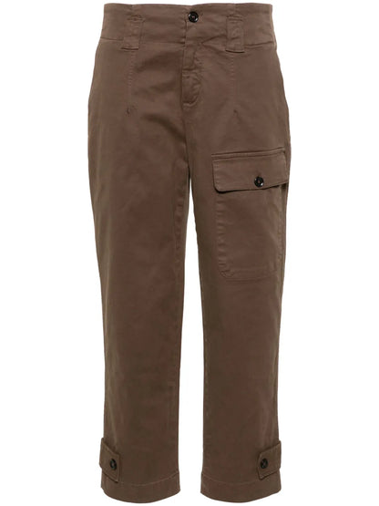 Tapered-Leg Gabardine Trousers