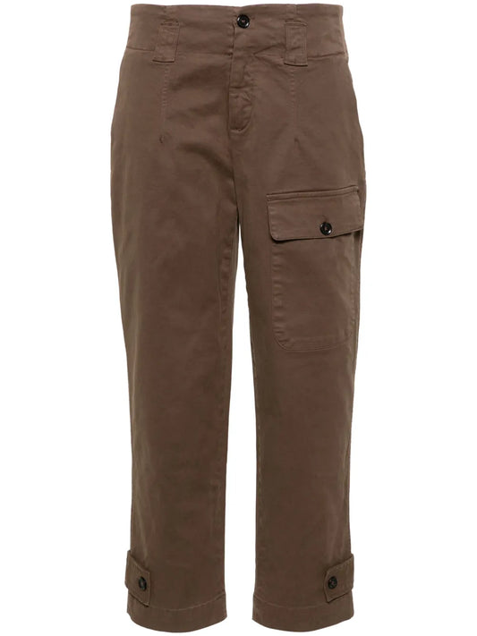 Tapered-Leg Gabardine Trousers